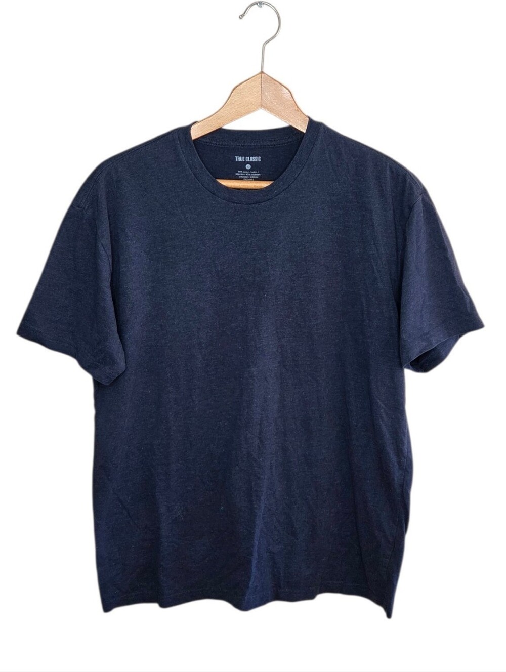 True Classic Navy Blue Short Sleeve Crewneck Tee Size Large